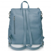 Rucsac tip geanta de dama, din piele naturala, DiAmanti Cerullo Albastru Denim Deschis